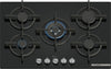 Bosch PPQ7A6I15 Piano Cottura 5 Fuochi a Gas 75 Cm in Vetro temperato Nero