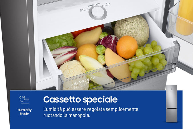 Samsung RB38C675CS9 Frigorifero Combinato Capacità 390L EcoFlex AI Energy Mode 2 metri Classe C