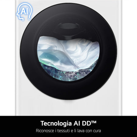 LG F0P3020TSWC Lavatrice 20 kg XL Centrifuga 1000 Giri Inverter Vapore Wi-Fi AI DD Classe B