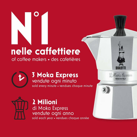 Bialetti Caffettiera Moka Express 1 Tazza 0001161