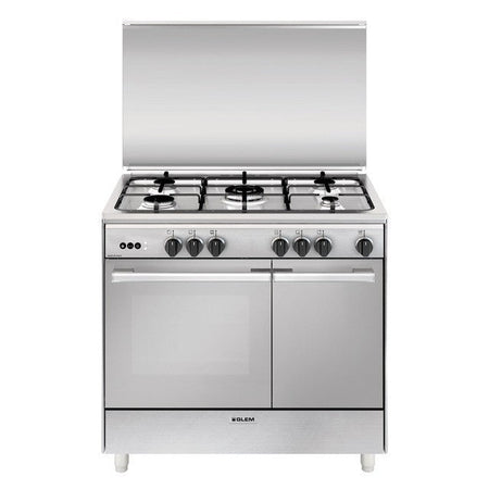 Cucina a Gas Glem Gas UR965VI: 5 Fuochi, Forno Ventilato, Acciaio Inox