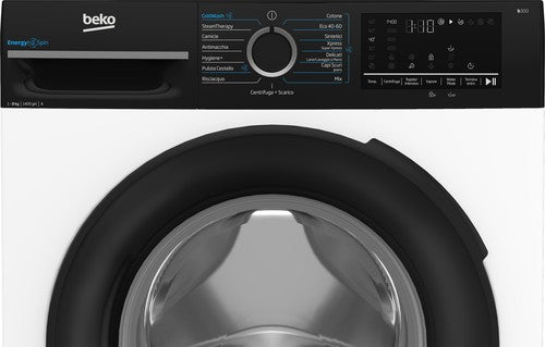Beko Lavatrice BMEPWU4841B Frontale 8 kg Classe A 1400 Giri EnergySpin Nero e Bianco