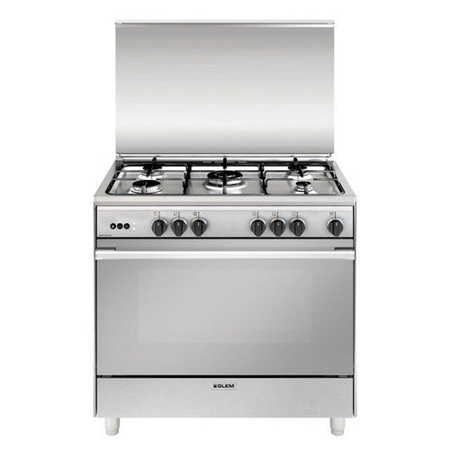 Glem Gas UN965VI Cucina a Libera installazione 9060 Piano Cottura 5 Fuochi Forno 98L a Gas Classe A Inox