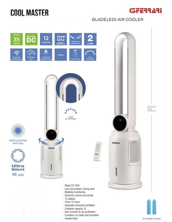 Cool Master Raffrescatore Evaporativo con Telecomando