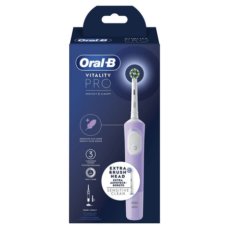 Oral-B Vitality Spazzolino Elettrico Ricaricabile Pro Viola 2 Testine