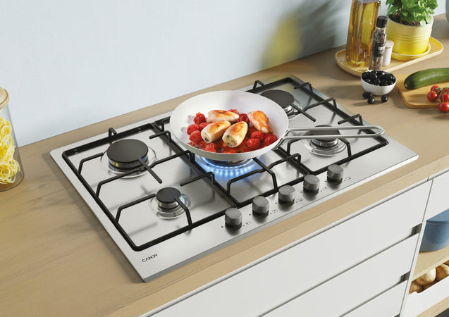 Candy CHW74WX Piano Cottura Da incasso 75 cm Gas 5 Fornelli Acciaio inox