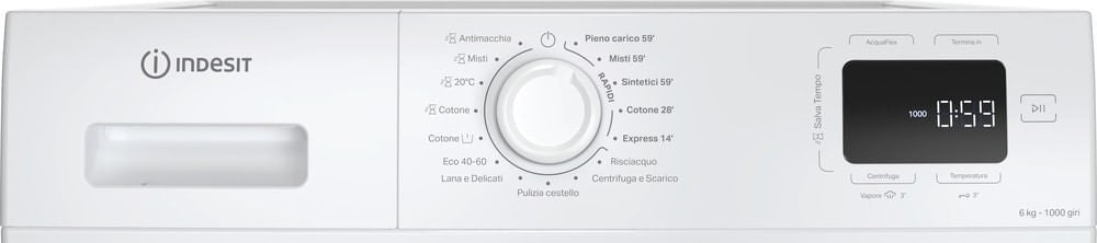 INDESIT LAVATRICE 6KG INVERTER B 1000GIRI VAPORE IM 640 MY TIME IT
