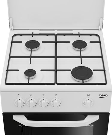 BEKO CUCINA A GAS 4 BRUCIATORI FORNO GAS 54LT 50x50 BIANCO CSG42009DW