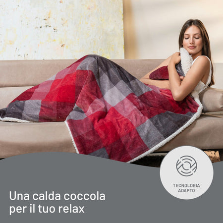Imetec CaldoPlaid Velvet Tartan Plaid Riscaldabile