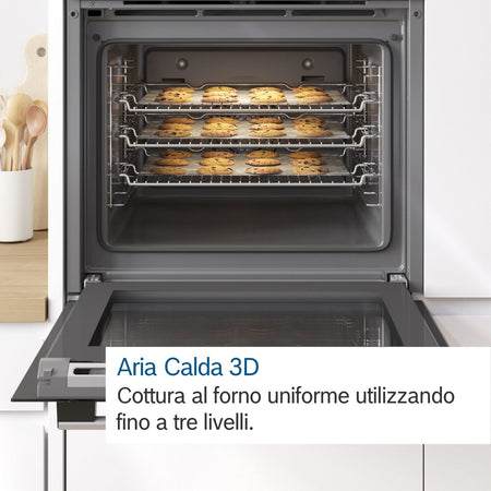 Bosch Serie 4 HBA372BS0 Forno da Incasso Elettrico Ventilato 71L Acciaio Inox