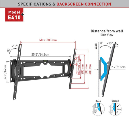Barkan Mounting Systems E410+ Supporto TV 32" Nero