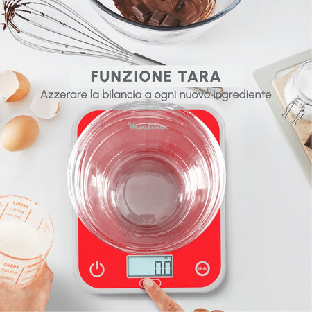 Moulinex BN50U3 Bilancia da cucina elettronica Superficie piana Rettangolo Rosso