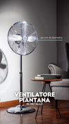 10Innoliving Ventilatore Domestico Cromo 40 cm
