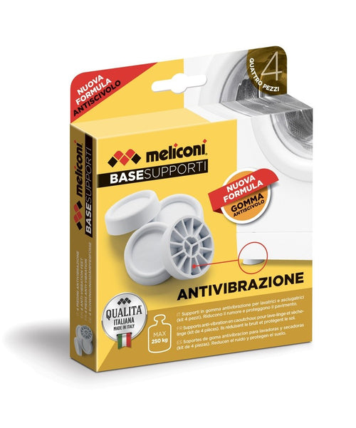 Meliconi Supporti Antivibrazione Piedini in Gomma per Lavatrice