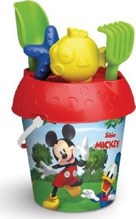Secchiello-18cm-Mickey-Con-Formine-Accessori-Giochi-Mare-Bambini-Bucket-689009a