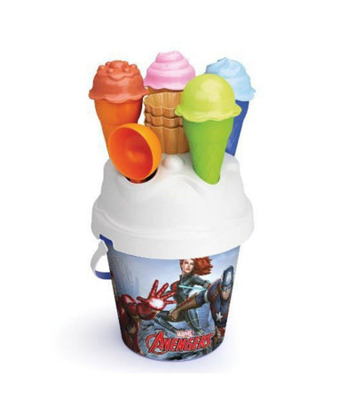 Secchiello Avengers 18 Cm Gioco Spiaggia Mare Sabbia Con Formine Cono Gelato