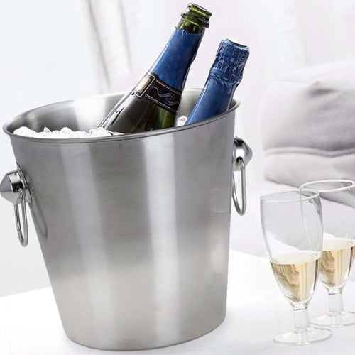 SECCHIELLO PORTA GHIACCIO CHAMPAGNE VINO DA TAVOLA IN ACCIAIO INOX CON MANICI  Trade Shop italia - Napoli, Commerciovirtuoso.it