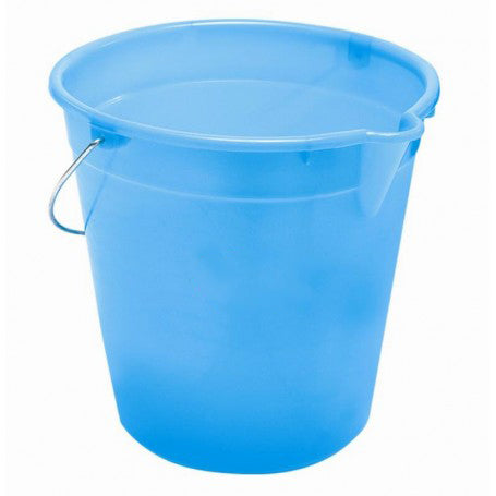 Secchio con beccuccio color azzurro con impugnatura ergonomica in plastica