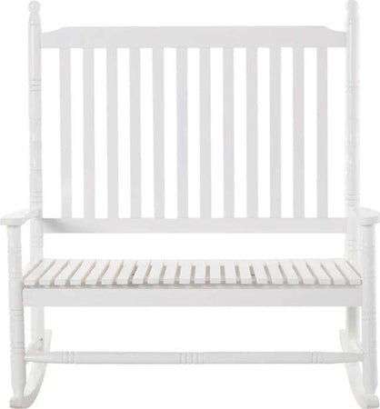 Sedia-a-Dondolo-2-Posti-in-Legno-con-Schienale-Alto-e-Braccioli,-117x85x120-cm,-Bianco-84A-149