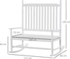 Sedia-a-Dondolo-2-Posti-in-Legno-con-Schienale-Alto-e-Braccioli,-117x85x120-cm,-Bianco-84A-149