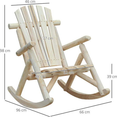 Sedia-a-Dondolo-da-Giardino,-Stile-Adirondack-in-Legno-di-abete,-Design-Ergonomico,-Color-Legno-96x66x98cm-84A-046