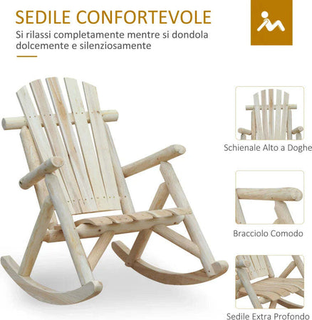 Sedia-a-Dondolo-da-Giardino,-Stile-Adirondack-in-Legno-di-abete,-Design-Ergonomico,-Color-Legno-96x66x98cm-84A-046