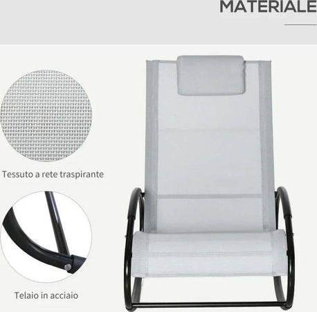 Sedia-a-Dondolo-da-Giardino-Zero-Gravity,-Sdraio-da-Giardino-Ergonomica-con-Cuscino-e-Tessuto-Traspirante-per-Interno-ed-Esterno,-105x62x88-cm,-Grigia-84A-090GY