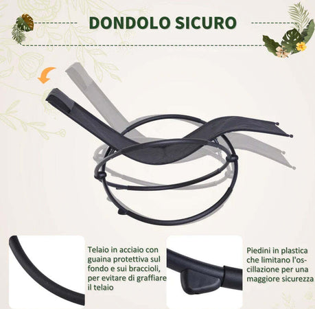 Sedia-a-Dondolo-Design-Moderno-per-Interni-ed-Esterni-Texteline-154x80x84cm-Nero-84A-079BK
