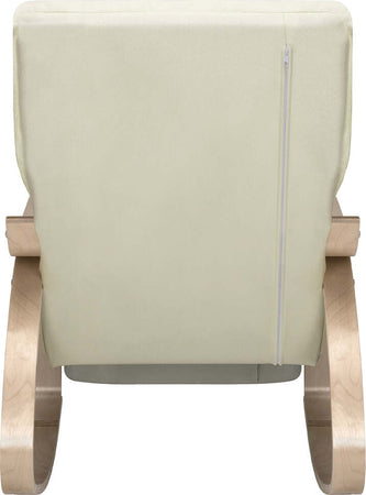 Sedia-a-Dondolo-Poltrona-Relax-Cotone-Beige-Schienale-e-Poggiapiedi-Regolabile
