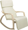 Sedia-a-Dondolo-Poltrona-Relax-Cotone-Beige-Schienale-e-Poggiapiedi-Regolabile