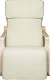 Sedia-a-Dondolo-Poltrona-Relax-Cotone-Beige-Schienale-e-Poggiapiedi-Regolabile