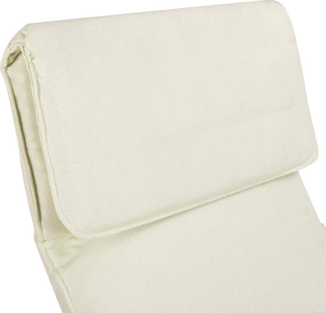 Sedia-a-Dondolo-Poltrona-Relax-Cotone-Beige-Schienale-e-Poggiapiedi-Regolabile