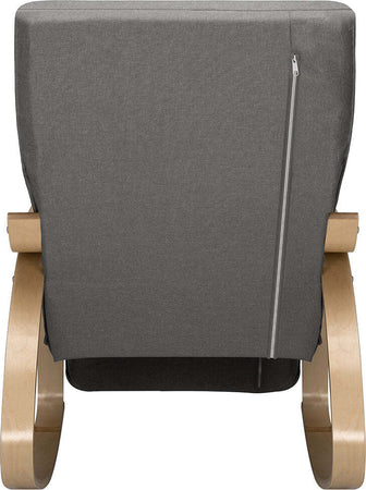 Sedia-a-Dondolo-Poltrona-Relax-Cotone-Grigio-Schienale-e-Poggiapiedi-Regolabile