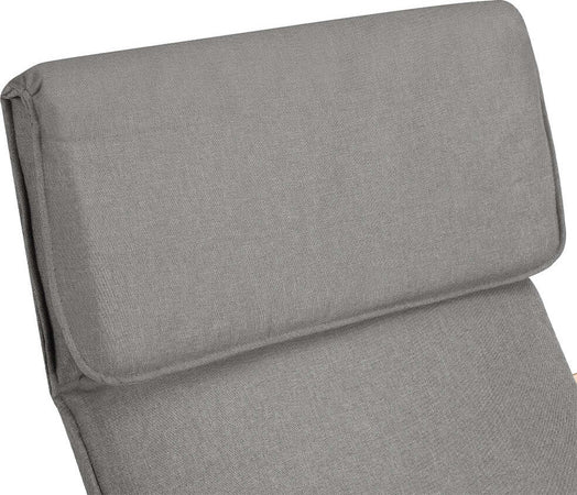Sedia-a-Dondolo-Poltrona-Relax-Cotone-Grigio-Schienale-e-Poggiapiedi-Regolabile