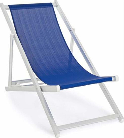 Sedia a sdraio in alluminio e Texilene Blu da giardino e piscina regolabile in 4 posizioni