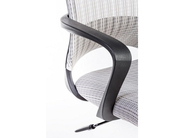 Sedia da ufficio ergonomica "Bessie" con braccioli e ruote altezza regolabile tortora