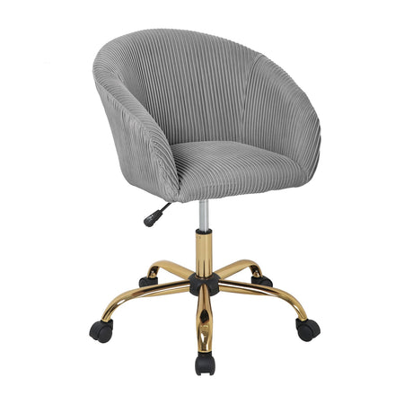 Sedia da ufficio in velluto con ruote "Parigi Gold" per scrivania elegante e moderna