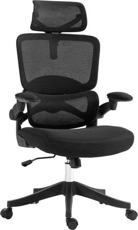 Sedia-da-Ufficio-ad-Altezza-Regolabile-con-Inclinazione-e-Supporto-Lombare,-62x58x120-133-cm,-Nera-RF2921-680V00BKRF2