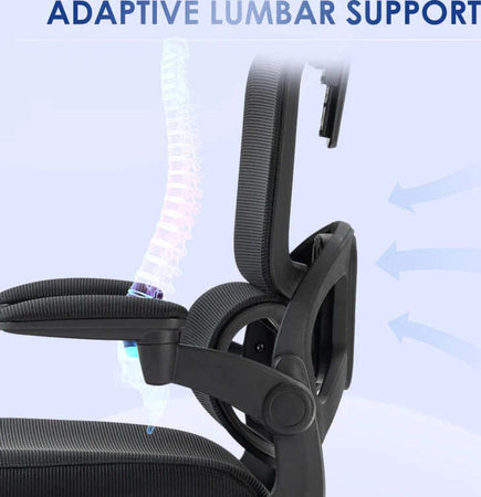 Sedia-da-Ufficio-ad-Altezza-Regolabile-con-Inclinazione-e-Supporto-Lombare,-62x58x120-133-cm,-Nera-RF2921-680V00BKRF2