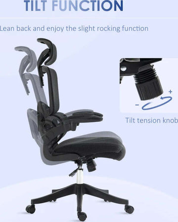 Sedia-da-Ufficio-ad-Altezza-Regolabile-con-Inclinazione-e-Supporto-Lombare,-62x58x120-133-cm,-Nera-RF2921-680V00BKRF2