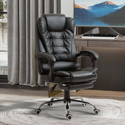 Sedia-da-Ufficio-ad-Altezza-Regolabile-con-Schienale-Reclinabile-e-Poggiapiedi,-64.5x69x109-117-cm,-Nero-EF3921-083V01BKEF3