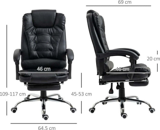 Sedia-da-Ufficio-ad-Altezza-Regolabile-con-Schienale-Reclinabile-e-Poggiapiedi,-64.5x69x109-117-cm,-Nero-EF3921-083V01BKEF3