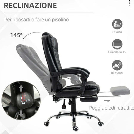 Sedia-da-Ufficio-ad-Altezza-Regolabile-con-Schienale-Reclinabile-e-Poggiapiedi,-64.5x69x109-117-cm,-Nero-EF3921-083V01BKEF3