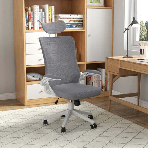 Sedia-da-Ufficio-ad-Altezza-Regolabile-con-Supporto-Lombare-e-Braccioli-Ribaltabili,-65x64x120-130-cm-FG1921-654V01CGFG1