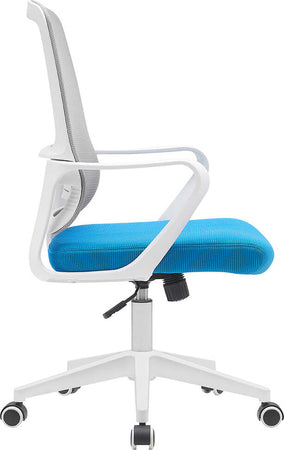 Sedia-da-Ufficio-Blu-e-Grigio-Poltrona-da-Scrivania-Girevole-Regolabile-98-108cm
