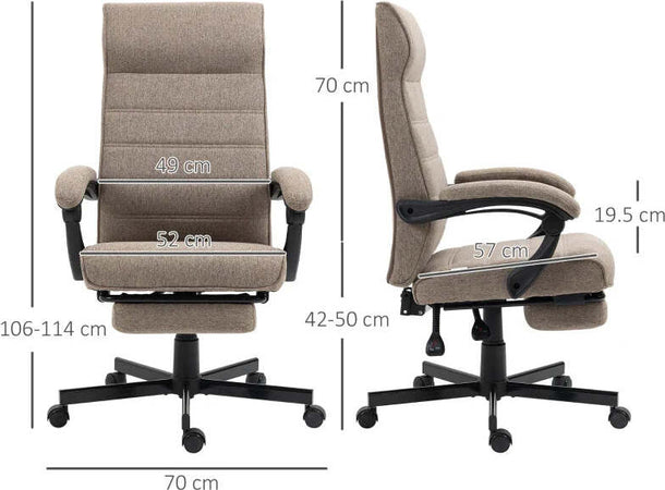 Sedia-da-Ufficio-con-Altezza-Regolabile,-Poggiapiedi-Incluso-e-Seduta-Imbottita,-68x67x106-114-cm,-Marrone-OL6921-610V00BNOL6