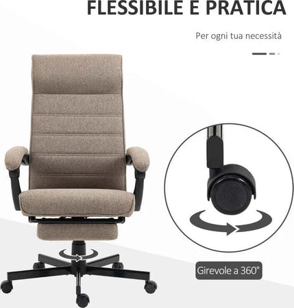 Sedia-da-Ufficio-con-Altezza-Regolabile,-Poggiapiedi-Incluso-e-Seduta-Imbottita,-68x67x106-114-cm,-Marrone-OL6921-610V00BNOL6