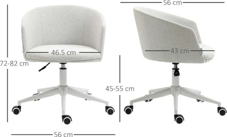 Sedia-da-Ufficio-con-Altezza-Regolabile,-Ruote-e-Seduta-Girevole-in-Tessuto,-Grigio-Chiaro-HJ9921-602V00LGHJ9