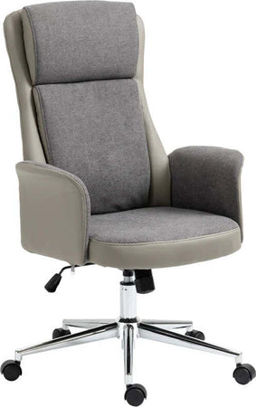 Sedia-da-Ufficio-Elegante-a-2-Tessuti,-Sedia-Ergonomica-ad-Altezza-Regolabile,-65x72x108-118-cm,-Grigia-LK6921-599LGLK6
