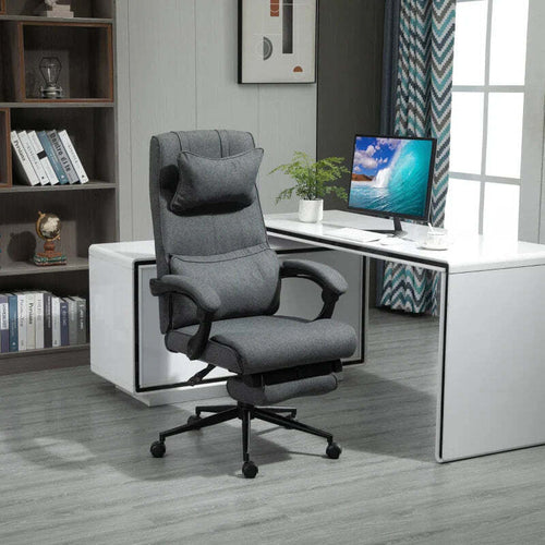 Sedia-da-Ufficio-Ergonomica-ad-Altezza-Regolabile-con-Braccioli-e-Poggiapiedi,-66x70x115-123-cm,-Grigia-WS3921-281WS3